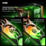 Asiahorse Matrix Pro ARGB Case Fan, 3-Zone Controlled Light，4 side Infinite Mirror Light - Image 2